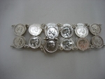 Antieke zilveren 5 cents willem III armband