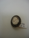 Antiek zilveren zeeuwse knoop broche met came